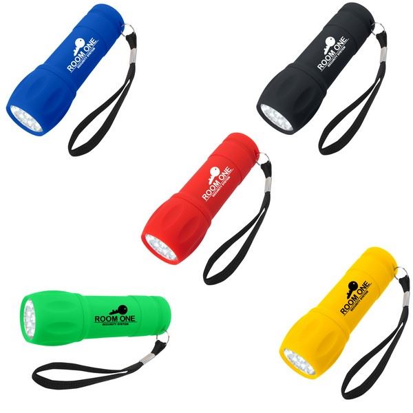 HH2544 Rubberized Torch Light With Strap And Custom Imprint
